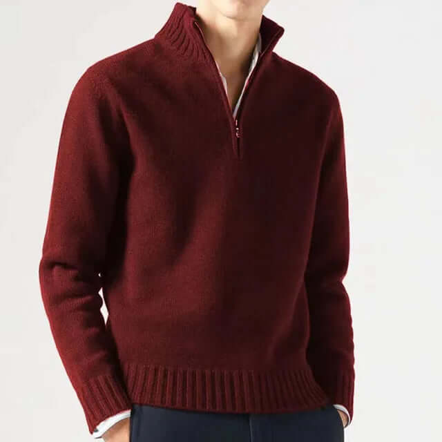 Men's Half-Zip Warm Sweater: Stylish & Comfortable Knitwear