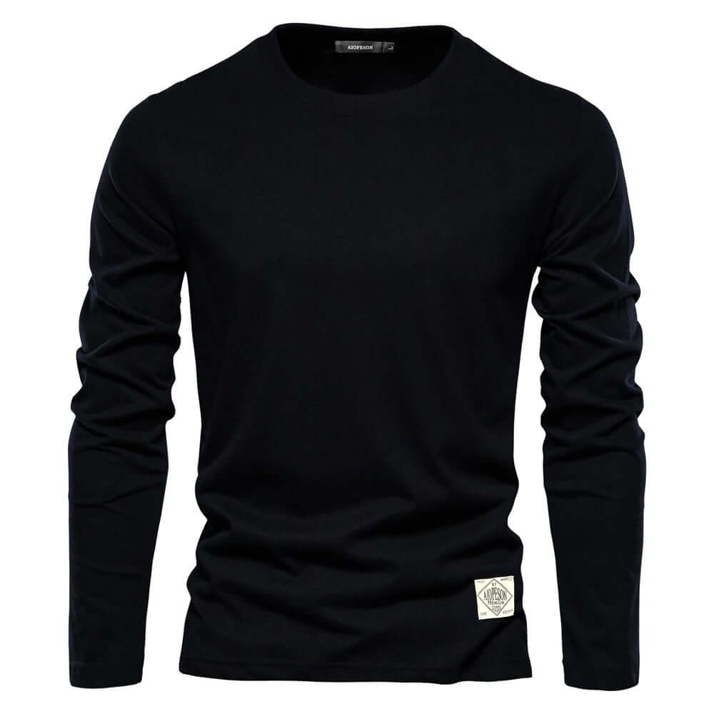 Men's Solid Long-Sleeve Shirt: Versatile & Comfortable