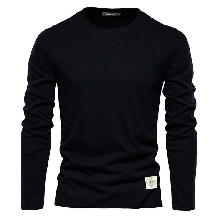 Men's Solid Long-Sleeve Shirt: Versatile & Comfortable