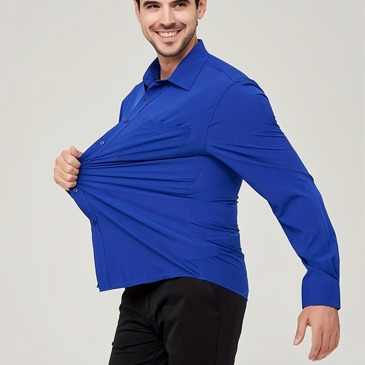 Men's Long-Sleeve Cotton Shirt: Modern Fit Dress Shirt