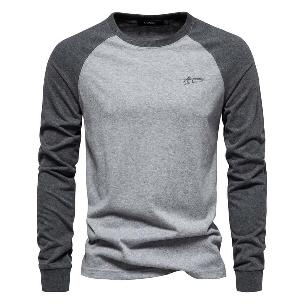 Men's Long Sleeve Patchwork Shirt: Casual Comfort