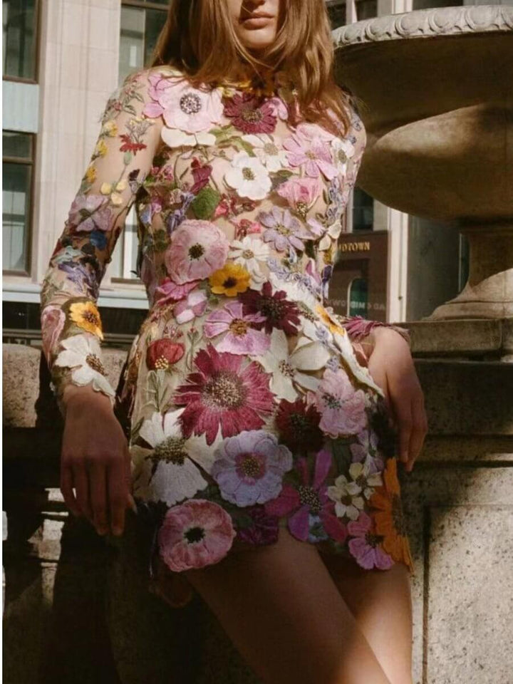 3D Floral Dress: Elegant Sustainable Design