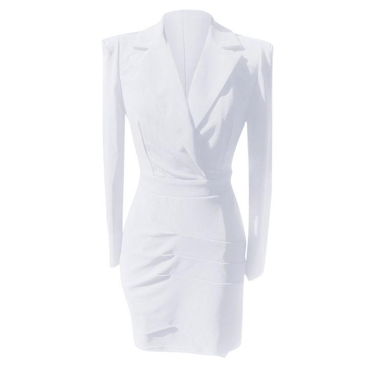 Tailored Long-Sleeve Blazer Dress