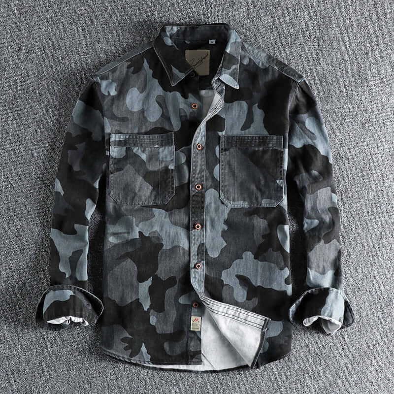 Men's Camouflage Cargo Shirt: Durable & Breathable