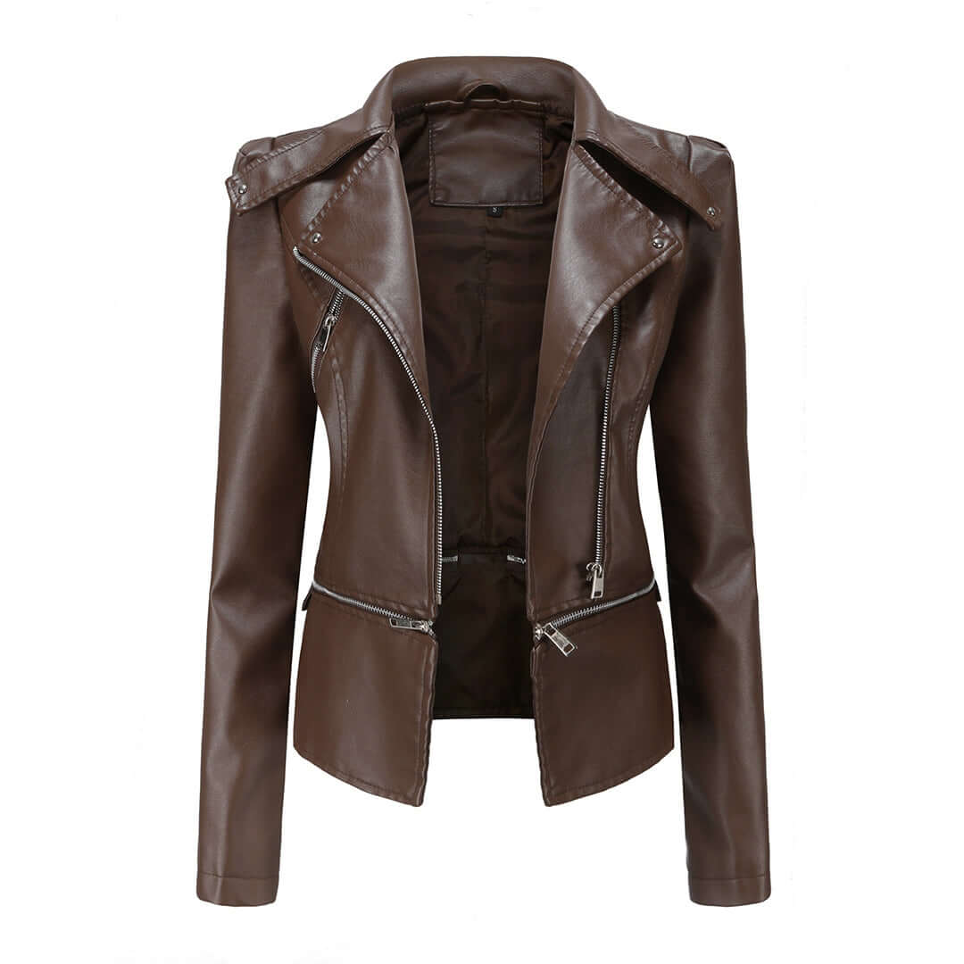 Women's Stylish Leather-Look Jacket
