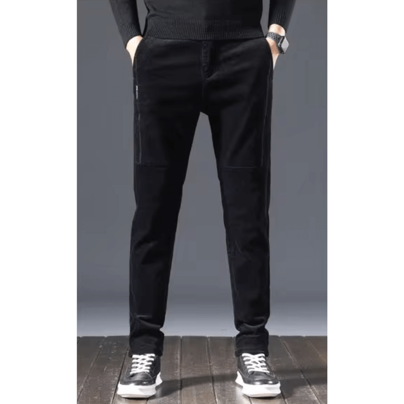 Men's Fleece-Lined Corduroy Pants: Warm & Stylish