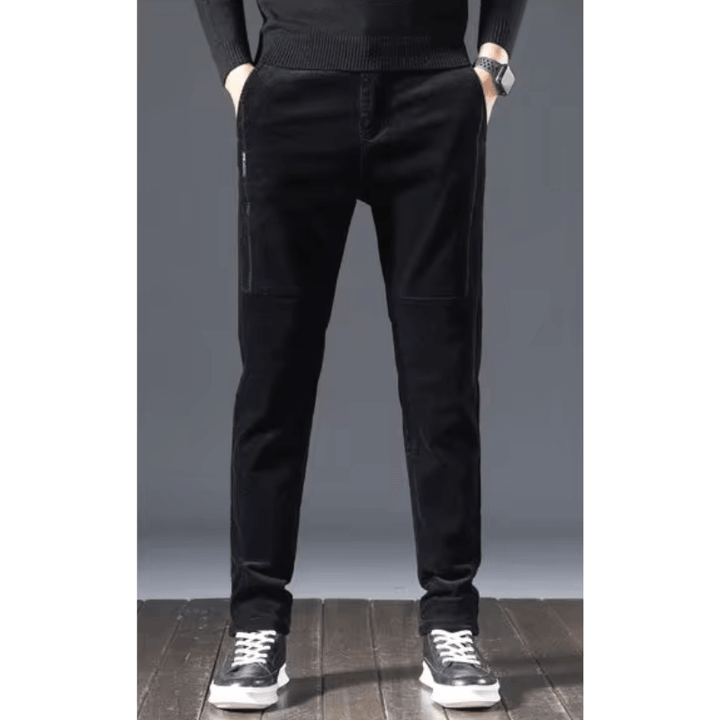 Men's Fleece-Lined Corduroy Pants: Warm & Stylish