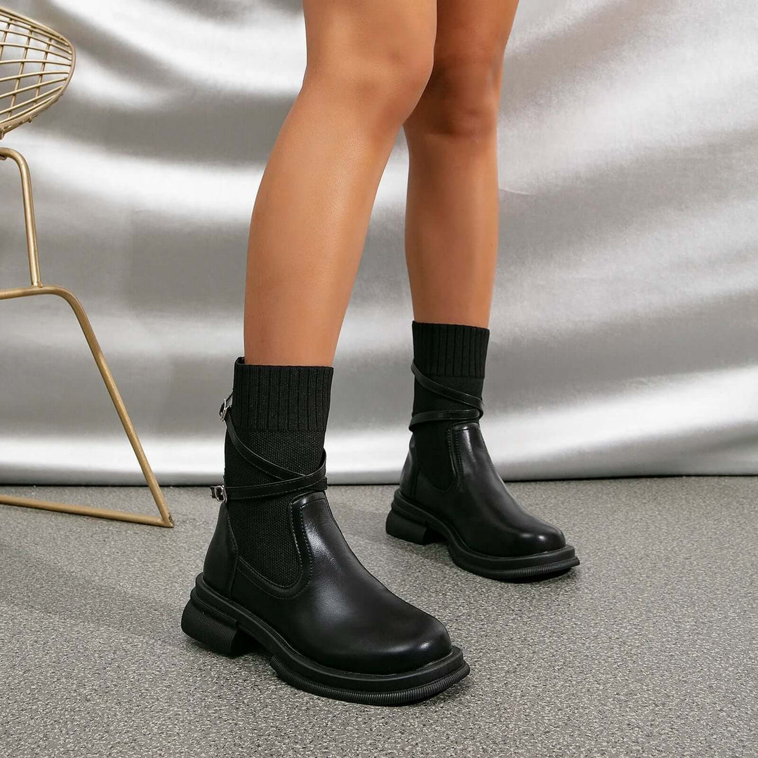Women's Retro Platform Boots: Chunky Sole Ankle Boots