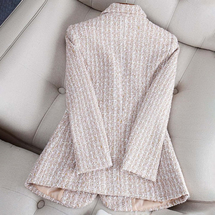 Women's Slim Fit Checked Blazer Jacket