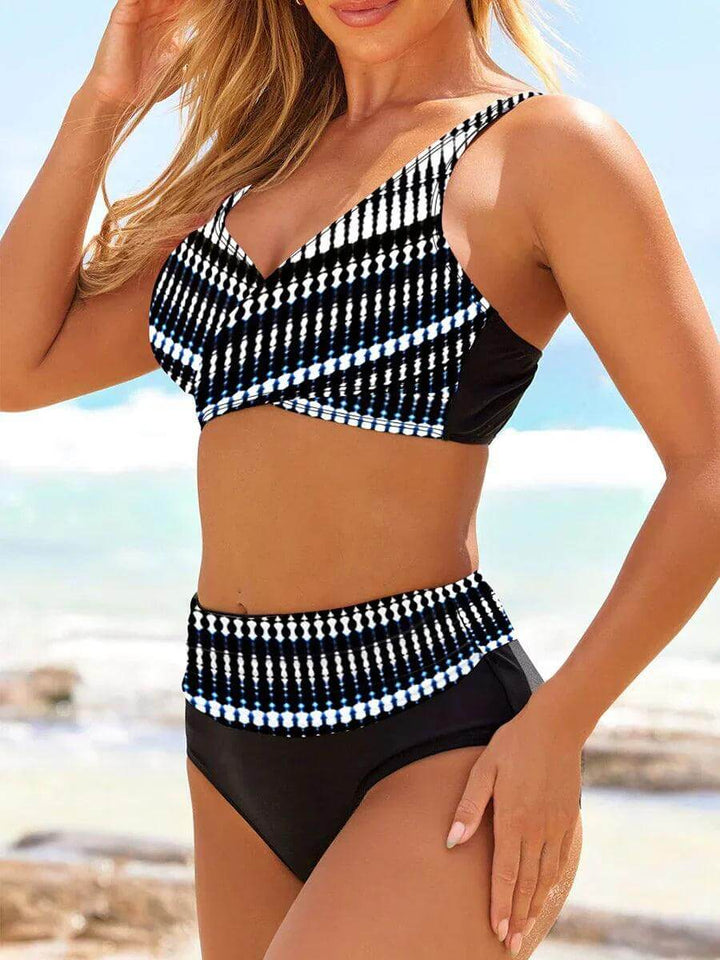 Women's High-Waisted V-Neck Bikini Set