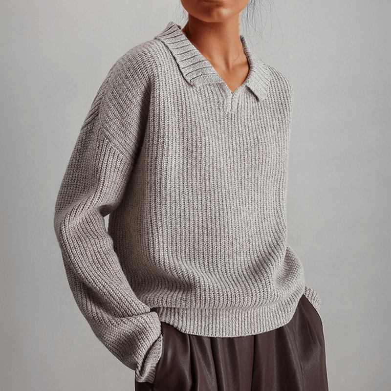 Women's Long-Sleeve Knitted Loose Sweater