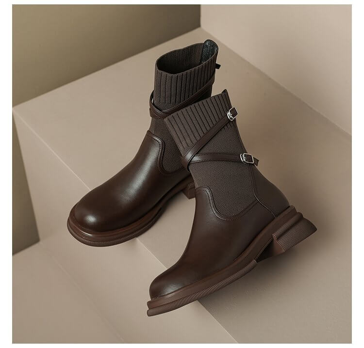 Women's Retro Platform Boots: Chunky Sole Ankle Boots
