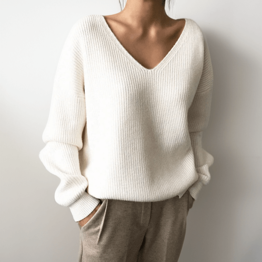Women's V-Neck Relaxed Fit Sweater