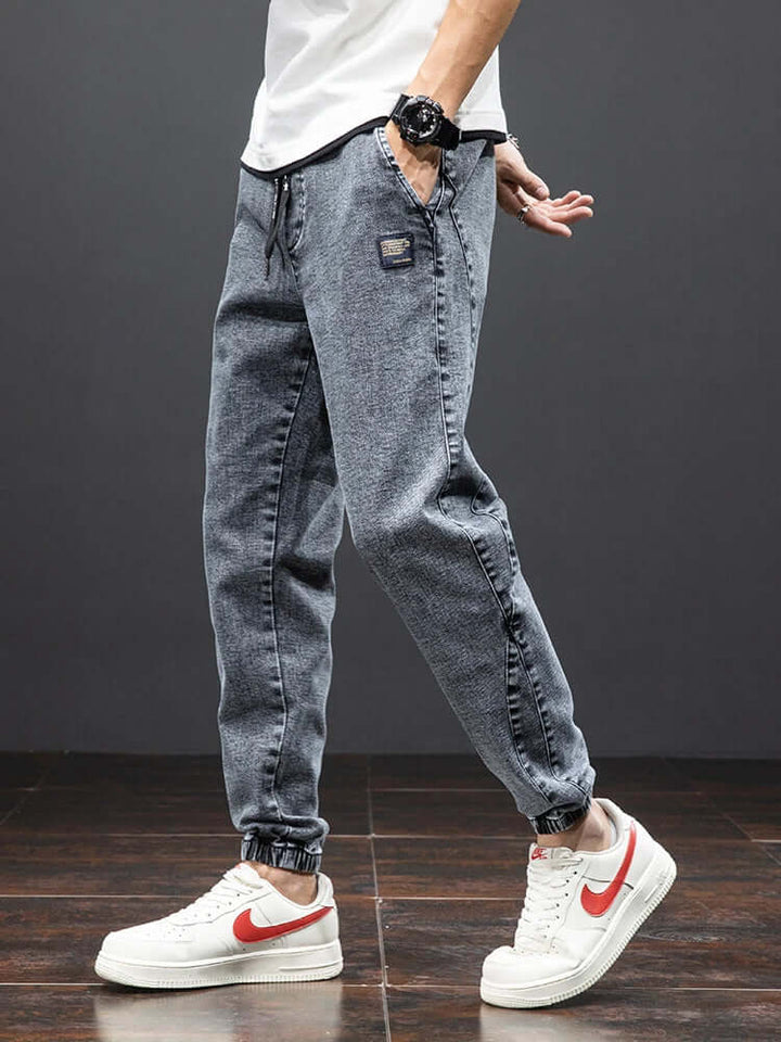 Men's Denim Jogger Pants: Relaxed Fit Streetwear