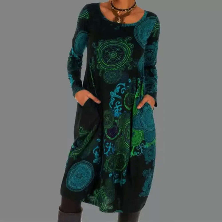 Floral Print Midi Dress: Sustainable Cotton Blend