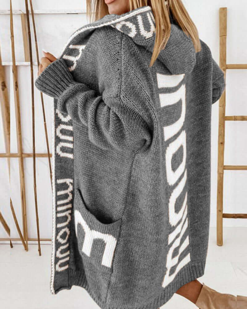 Women's Long Hooded Relaxed Cardigan