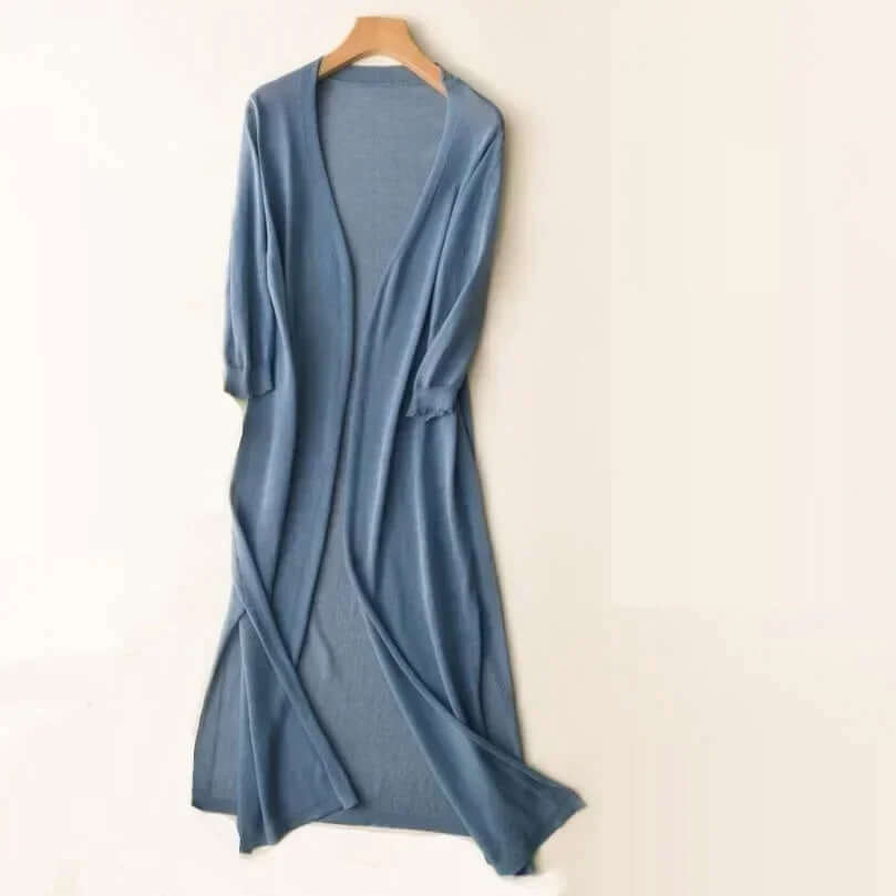 Women's Lightweight Knit Long Cardigan - Open Front Sweater