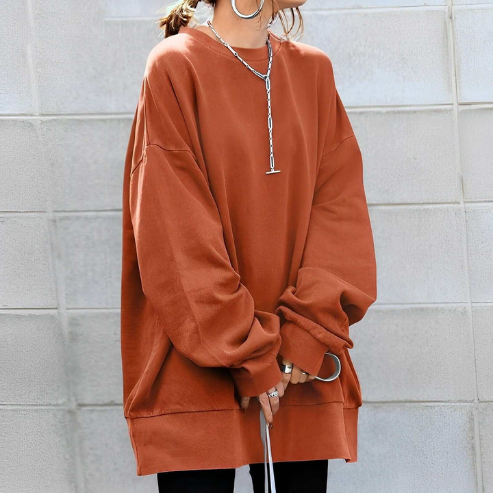 Women's Oversized Soft Cotton Pullover Sweatshirt