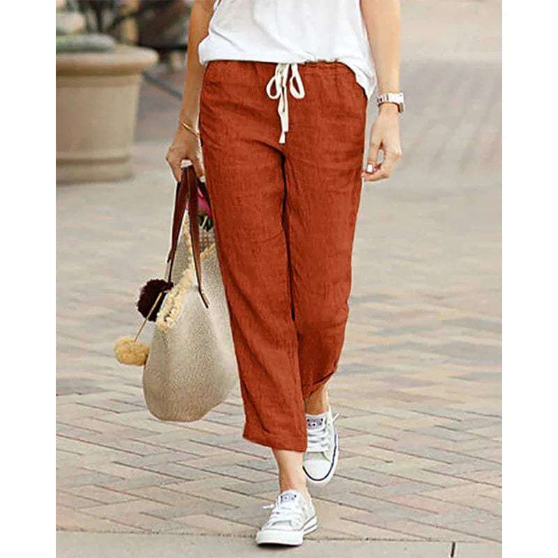 Women's Relaxed Fit Cropped Casual Trousers