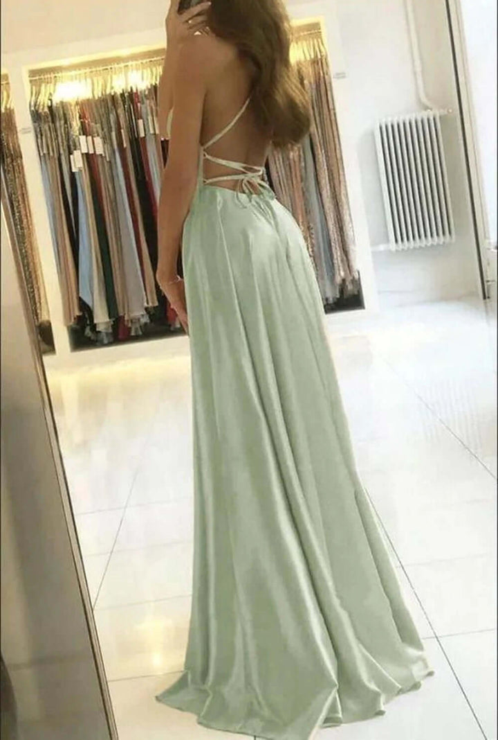 Women's Elegant Evening Gown: Floor-Length Satin Prom Dress