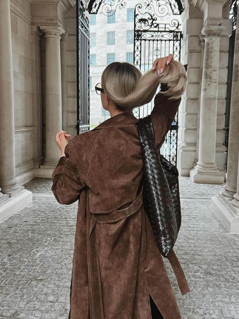 Women's Long Classic Trench Coat: Elegant & Practical Outerwear
