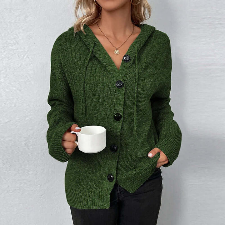 Women's Hooded Knitted Cardigan - Cozy & Warm