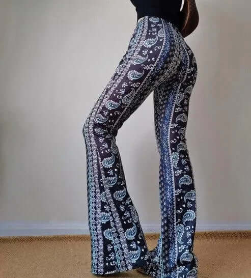 Women's High-Waisted Bell Bottom Pants: Retro Flare, Flattering Fit