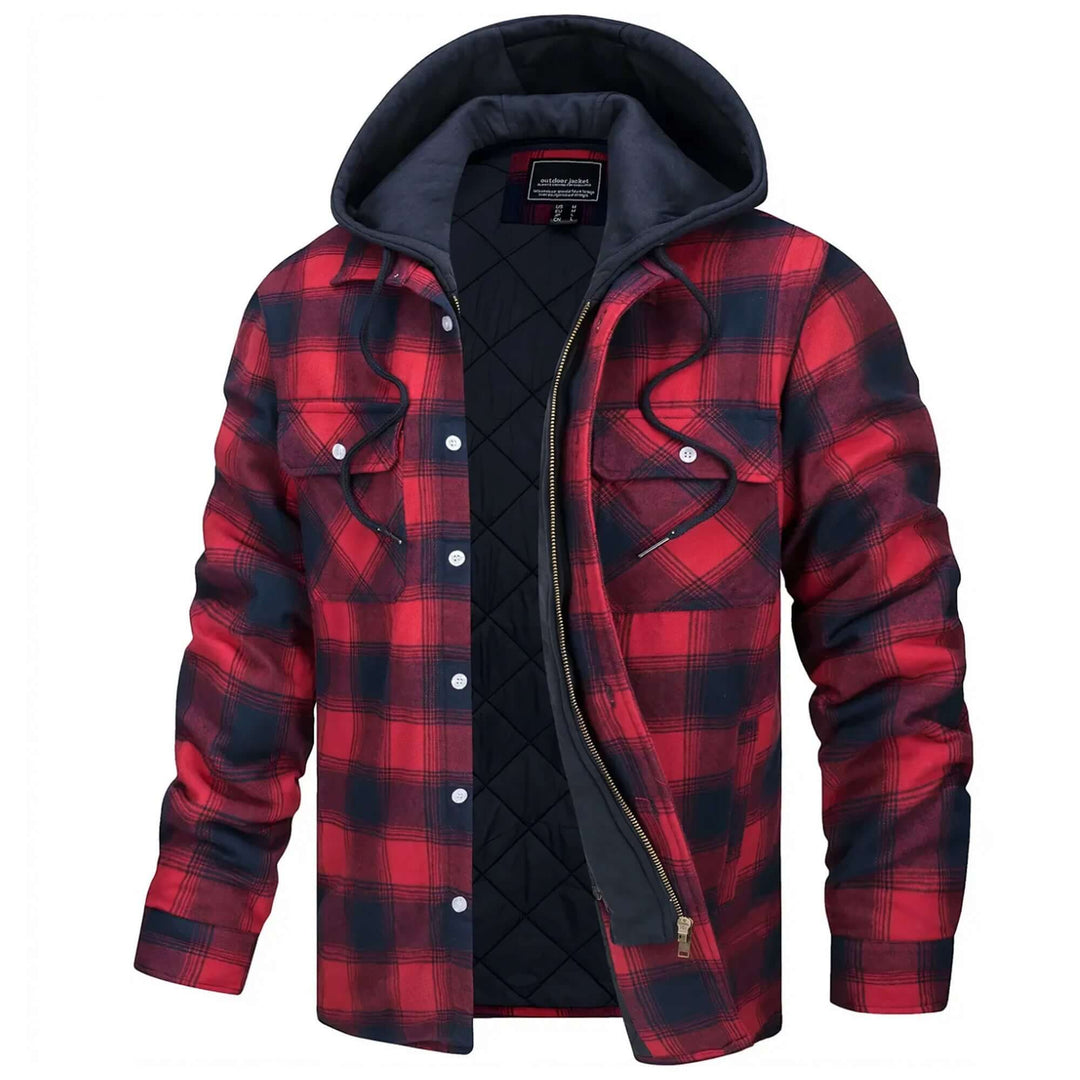 Men's Checked Long-Sleeve Casual Jacket