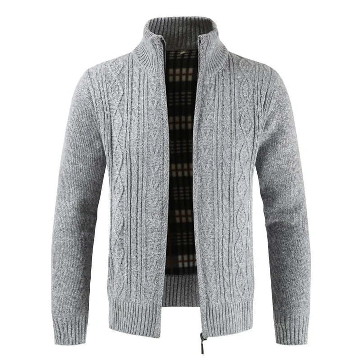 Men's Cable Knit Zip-Up Cardigan: Warmth & Style