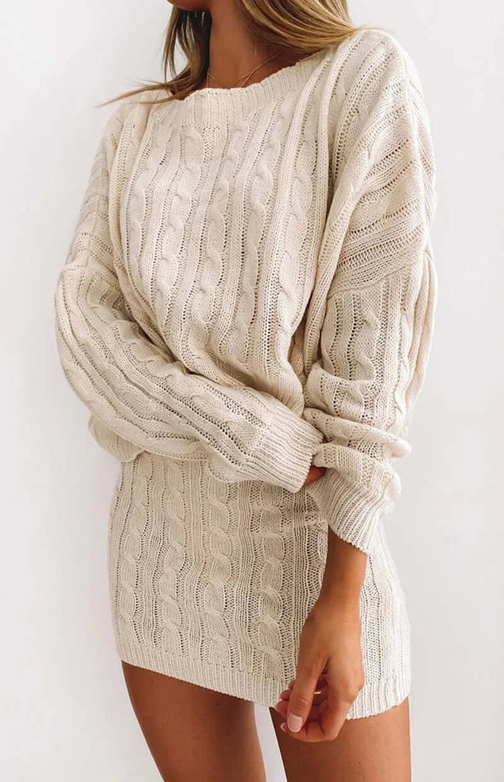 Women's Cozy Cable Knit Two-Piece Set