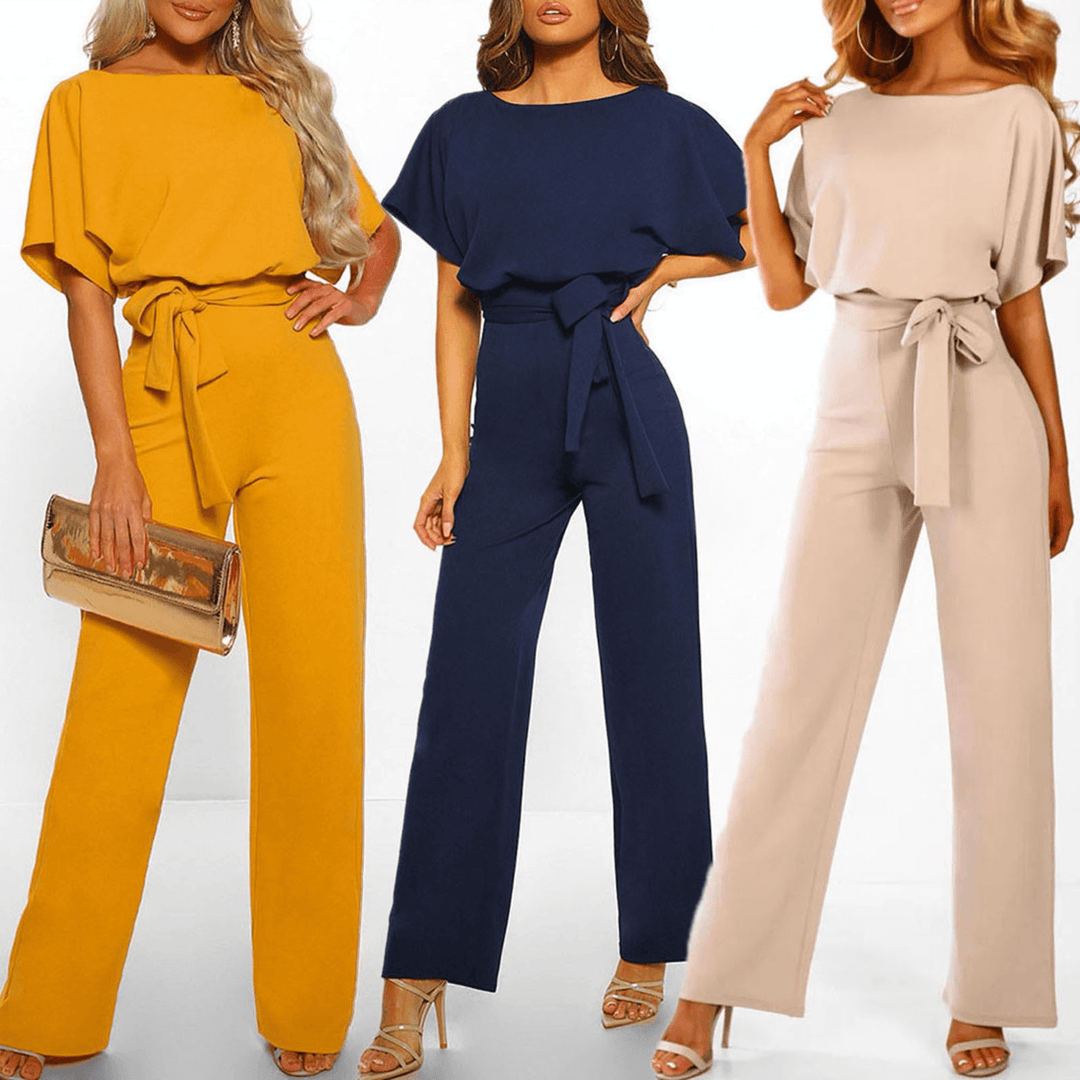 Women's Wide Leg Jumpsuit with Belt