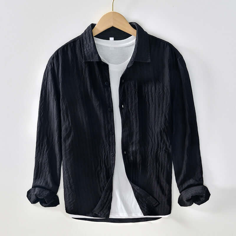 Men's Casual Long Sleeve Cotton Shirt, Regular Fit