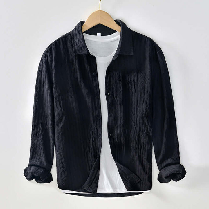 Men's Casual Long Sleeve Cotton Shirt, Regular Fit