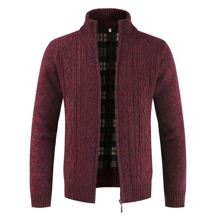 Men's Cable Knit Zip-Up Cardigan: Warmth & Style