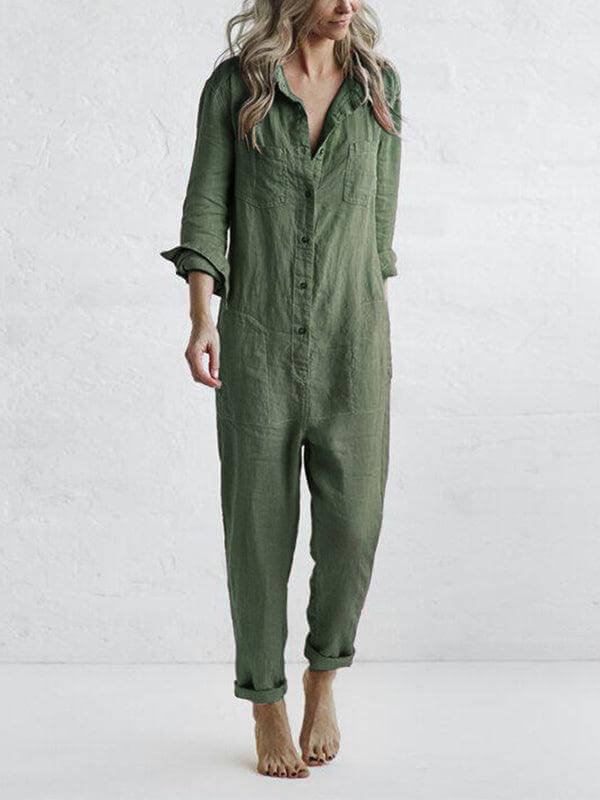 Women's Versatile Button-Up Jumpsuit