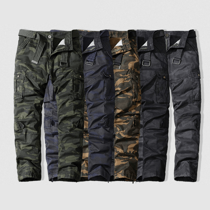 Men's Relaxed Fit Multi-Pocket Cargo Trousers