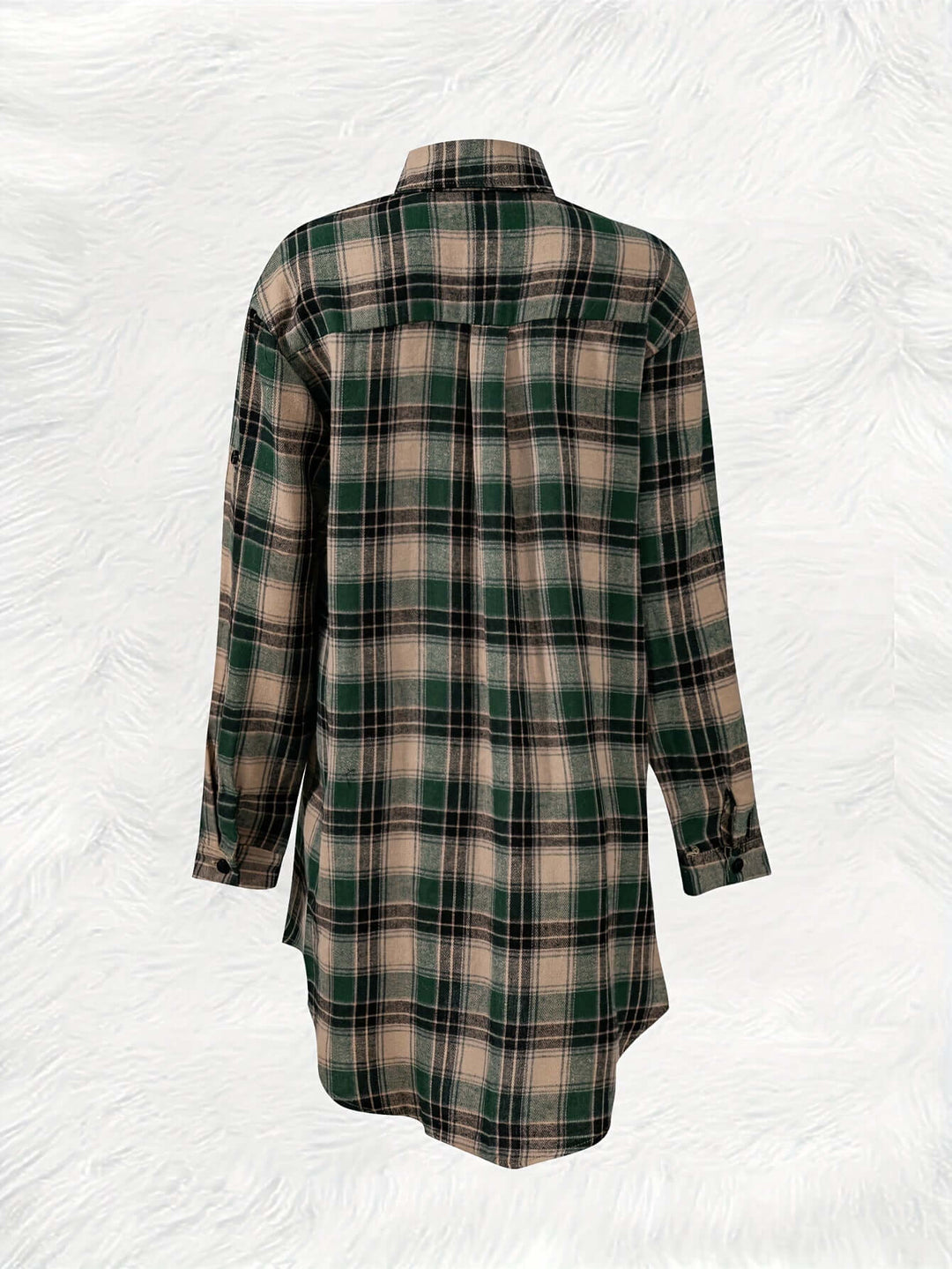 Women's Longline Plaid Button-Up Shirt