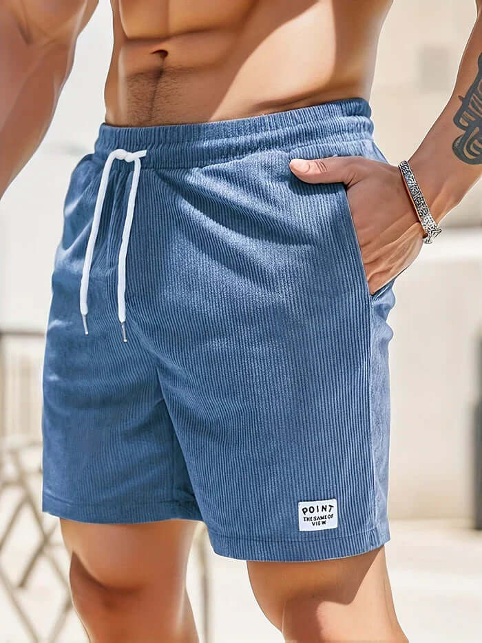 Men's Casual Textured Shorts with Drawstring