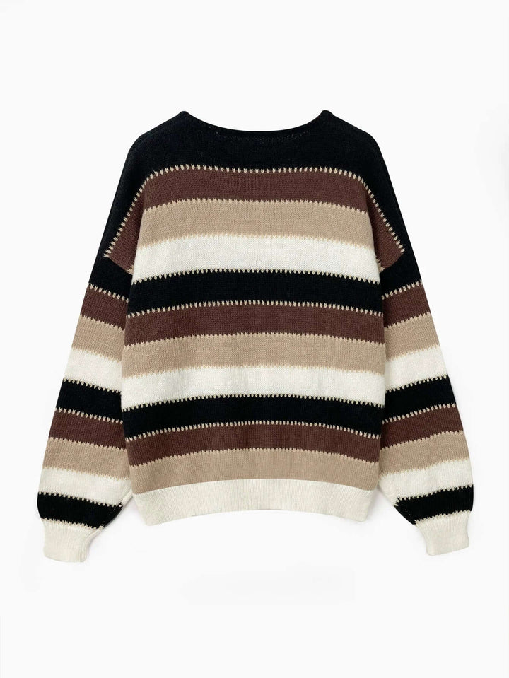 Women's Striped Knitted Sweater: Cozy, Chic & Versatile