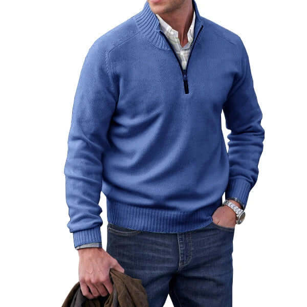 Men's Cashmere Zip-Up Sweater: Soft, Warm & Stylish