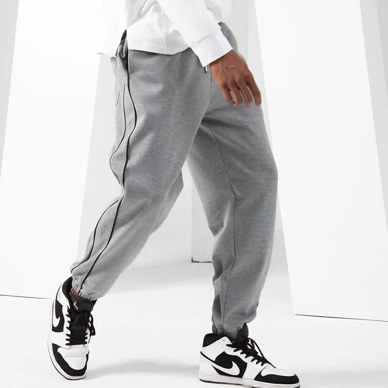 Men's Casual Long Sports Pants: Elastic Waist & Breathable Fabric