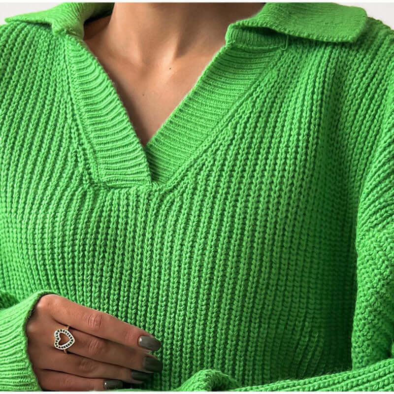 Women's Cozy Knit Sweater: Relaxed Fit, All Seasons