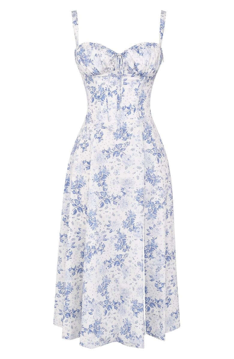 Printed Bustier Dress: Sustainable & Elegant