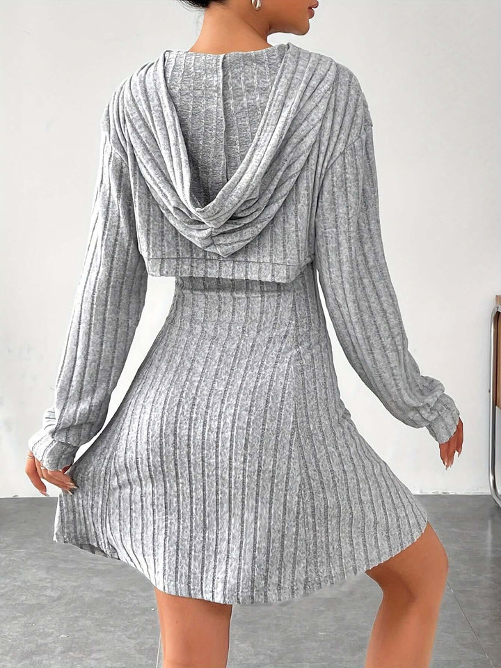 Women's Cutout Ribbed Sweater Dress: Cozy & Stylish