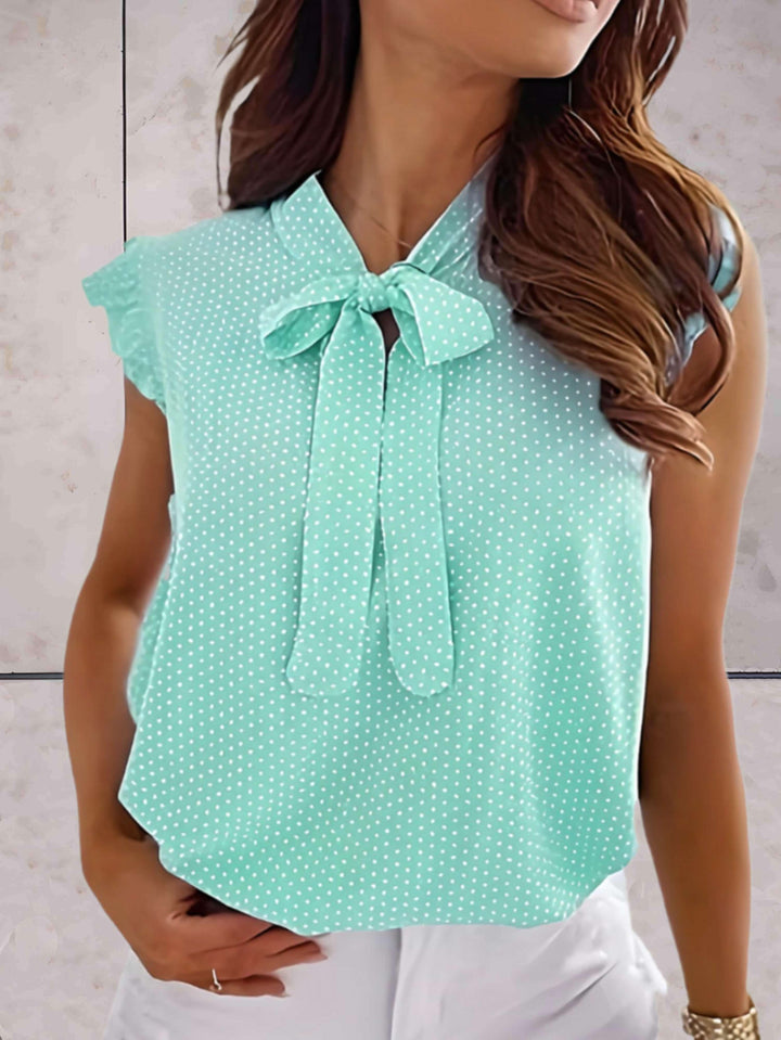Women's Sleeveless Polka Dot Summer Top