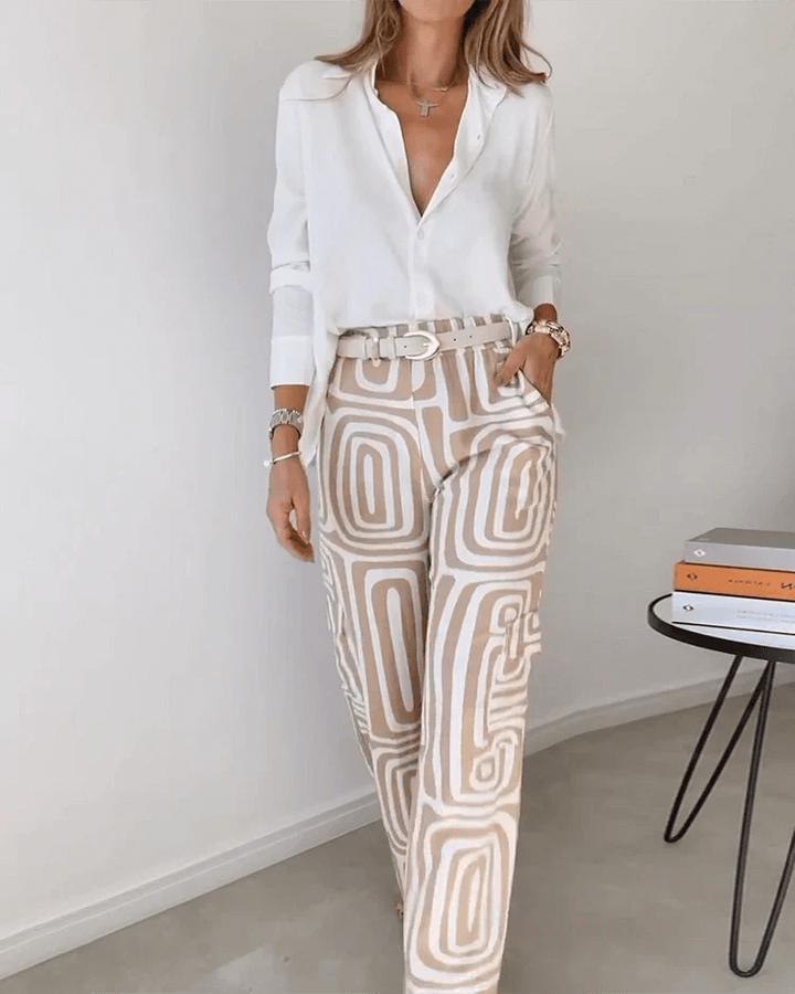 Careful set with blouse and belt