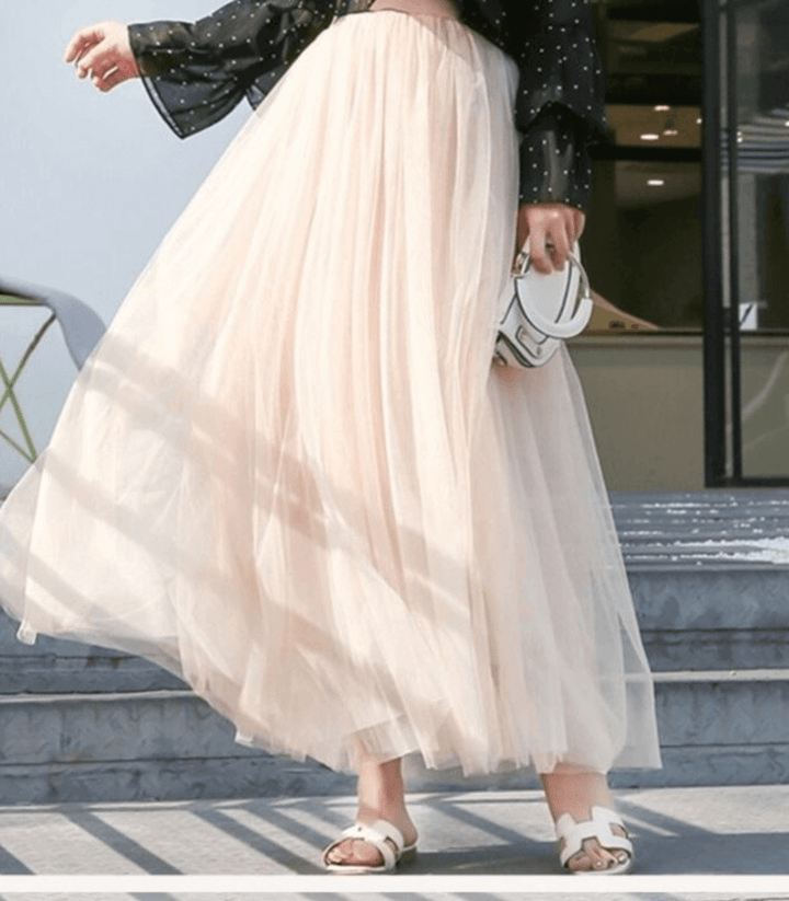 Women's Ankle-Length Layered Tulle Skirt