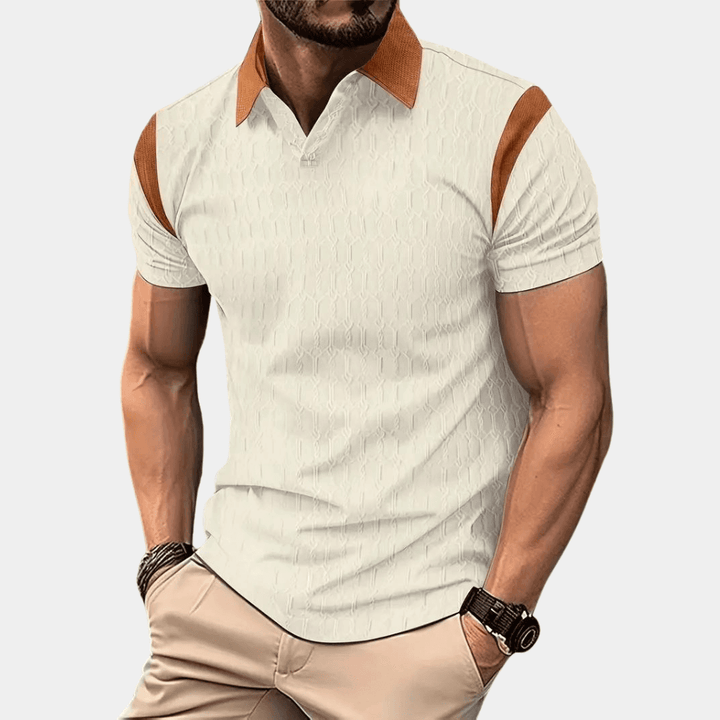 Men's Short Sleeve Polo Shirt: Breathable Cotton Blend