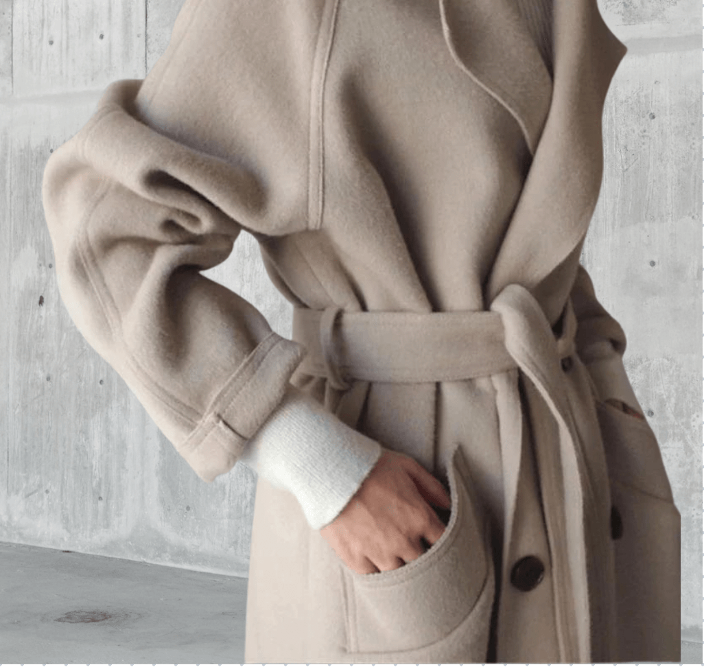 Women's Oversized Winter Coat with Belt