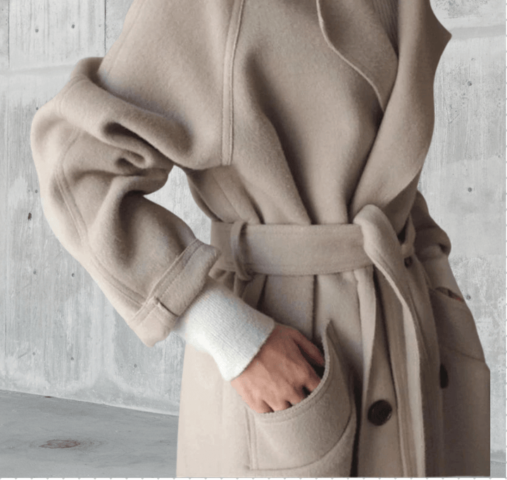 Women's Oversized Winter Coat with Belt